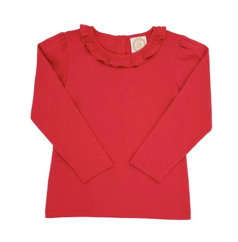 NEW THE BEAUFORT BONNET COMPANY girls reece ruffle top in red